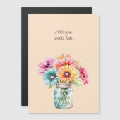 Aangepaste tekst gerbera floral perzik magnetische magnetische uitnodiging (Voorkant / Achterkant)