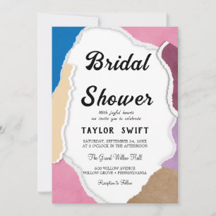 Aangepaste tekst gescheurd papier bruids douche ui kaart