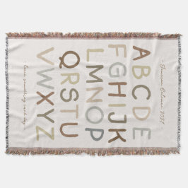 Aangepaste tekst  geschilderd alfabet kinderkamer deken