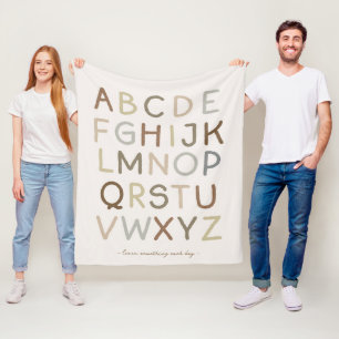 Aangepaste tekst  geschilderd alfabet kinderkamer fleece deken