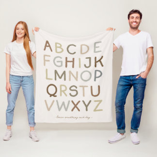 Aangepaste tekst geschilderd alfabet kinderkamer fleece deken