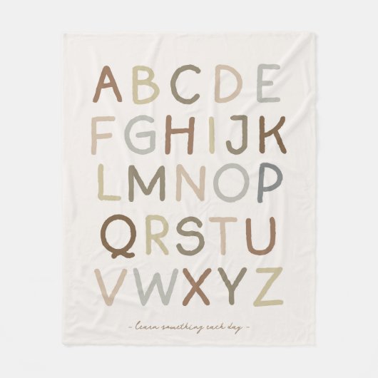Aangepaste tekst geschilderd alfabet kinderkamer fleece deken (Voorkant)