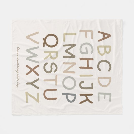 Aangepaste tekst geschilderd alfabet kinderkamer fleece deken (Voorkant (Horizontaal))