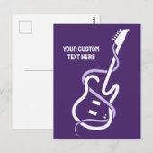 Aangepaste tekst gestileerde gitaar briefkaart (Voorkant / Achterkant)
