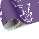 Aangepaste tekst gestileerde gitaar cadeaupapier (Rol Hoek)