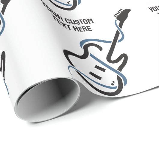 Aangepaste tekst gestileerde gitaar cadeaupapier (Rol Hoek)