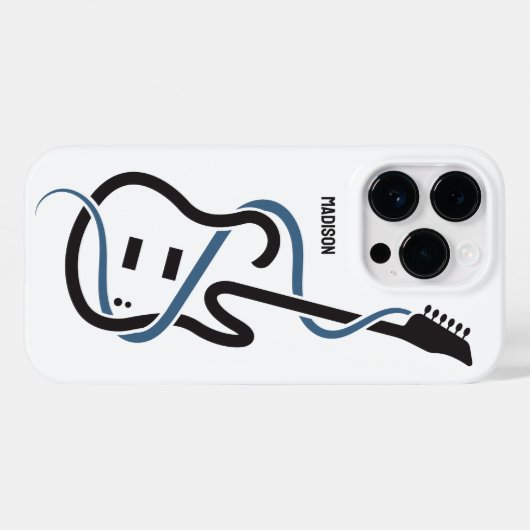 Aangepaste tekst gestileerde gitaar Case-Mate iPhone case (Achterkant (horizontaal))