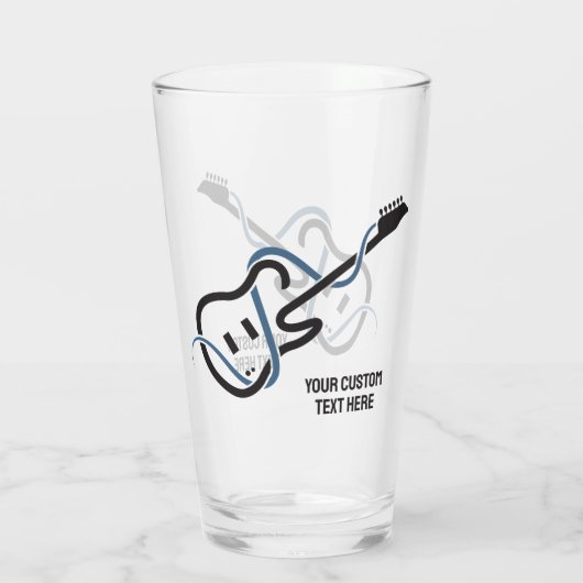Aangepaste tekst gestileerde gitaar glas (Achterkant)