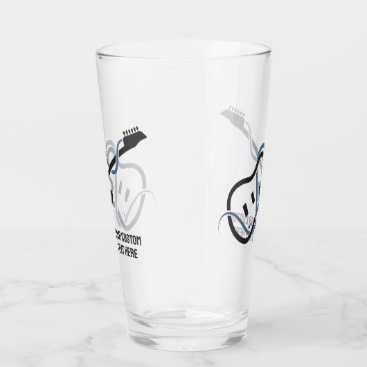 Aangepaste tekst gestileerde gitaar glas (Rechts)