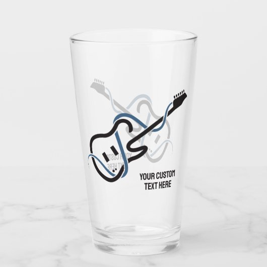 Aangepaste tekst gestileerde gitaar glas (Voorkant)
