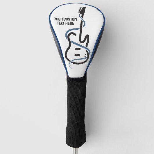Aangepaste tekst gestileerde gitaar golfheadcover (Voorkant)