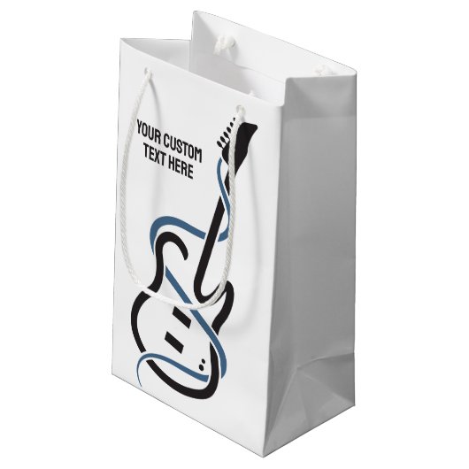 Aangepaste tekst gestileerde gitaar klein cadeauzakje (Achterkant Gekanteld)