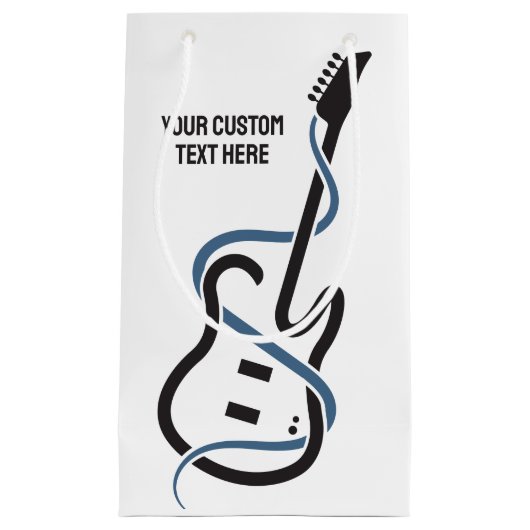 Aangepaste tekst gestileerde gitaar klein cadeauzakje (Voorkant)