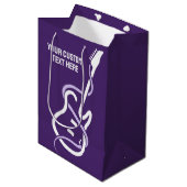 Aangepaste tekst gestileerde gitaar medium cadeauzakje (Voorkant Gekanteld)