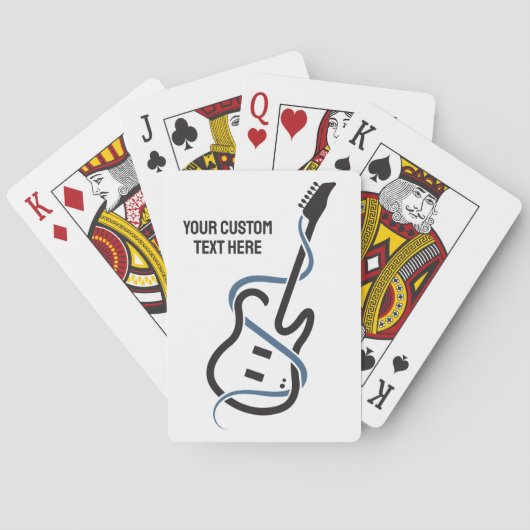 Aangepaste tekst gestileerde gitaar pokerkaarten (Achterkant)