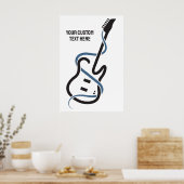 Aangepaste tekst gestileerde gitaar poster (Keuken)