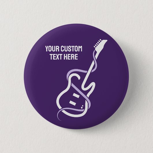 Aangepaste tekst gestileerde gitaar ronde button 5,7 cm (Voorkant)