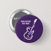 Aangepaste tekst gestileerde gitaar ronde button 5,7 cm (Voorkant /achterkant)