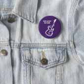Aangepaste tekst gestileerde gitaar ronde button 5,7 cm (In situ)