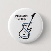 Aangepaste tekst gestileerde gitaar ronde button 5,7 cm (Voorkant)