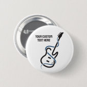 Aangepaste tekst gestileerde gitaar ronde button 5,7 cm (Voorkant /achterkant)