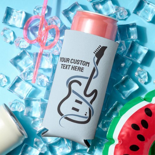 Aangepaste tekst gestileerde gitaar seltzer blikjeskoeler (Insitu Zomer)