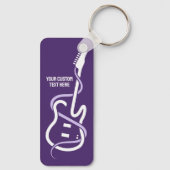 Aangepaste tekst gestileerde gitaar sleutelhanger (Achterkant)