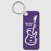 Aangepaste tekst gestileerde gitaar sleutelhanger (Voorkant)