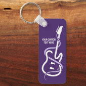 Aangepaste tekst gestileerde gitaar sleutelhanger (Voorkant)