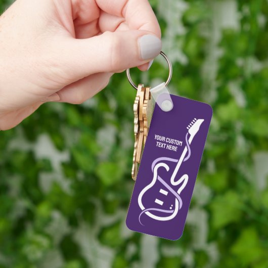 Aangepaste tekst gestileerde gitaar sleutelhanger (Hand)