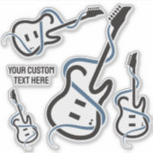 Aangepaste tekst gestileerde gitaar sticker (Voorkant)