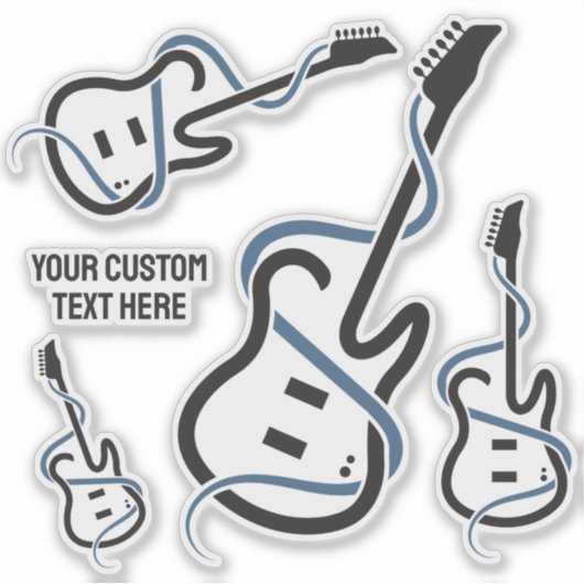 Aangepaste tekst gestileerde gitaar sticker (Voorkant)