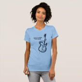 Aangepaste tekst gestileerde gitaar t-shirt (Voorkant volledig)