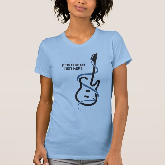 Aangepaste tekst gestileerde gitaar t-shirt (Voorkant)