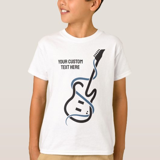 Aangepaste tekst gestileerde gitaar t-shirt (Voorkant)