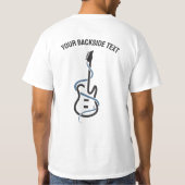 Aangepaste tekst gestileerde gitaar t-shirt (Achterkant)