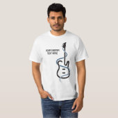 Aangepaste tekst gestileerde gitaar t-shirt (Voorkant volledig)