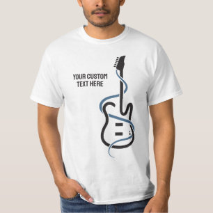 Aangepaste tekst gestileerde gitaar t-shirt