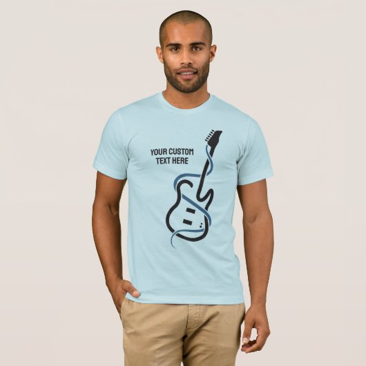 Aangepaste tekst gestileerde gitaar t-shirt (Voorkant volledig)