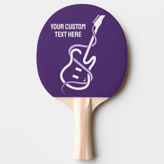 Aangepaste tekst gestileerde gitaar tafeltennisbatje (Voorkant)