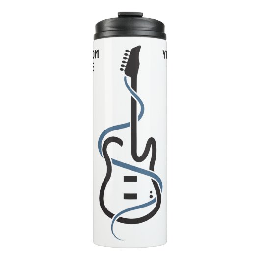Aangepaste tekst gestileerde gitaar thermosbeker (Voorkant)