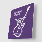 Aangepaste tekst gestileerde gitaar vierkante klok (Hoek)