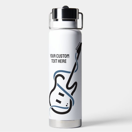 Aangepaste tekst gestileerde gitaar waterfles (Achterkant)