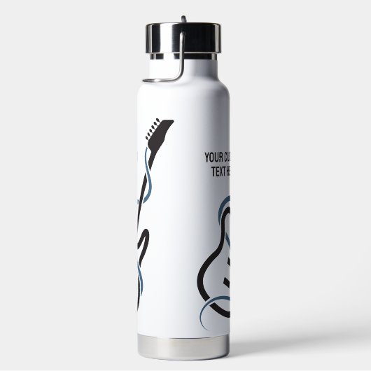 Aangepaste tekst gestileerde gitaar waterfles (Rechts)