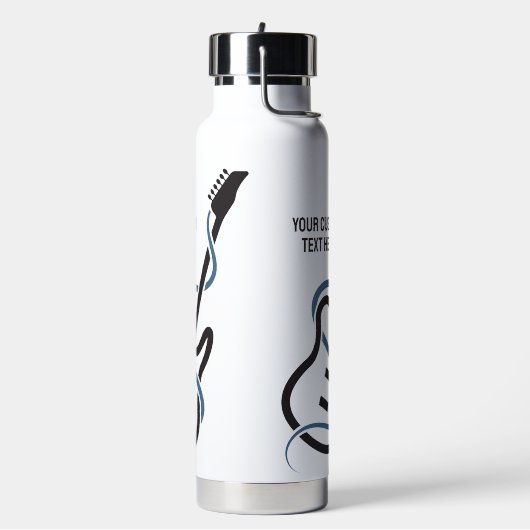 Aangepaste tekst gestileerde gitaar waterfles (Links)