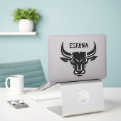 Aangepaste tekst Gestileerde stier Sticker (Laptop op bureau)
