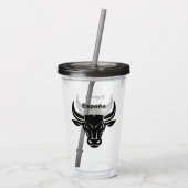 Aangepaste tekst gestyliseerde bull tumblers acryl drinkbeker (Achterkant)