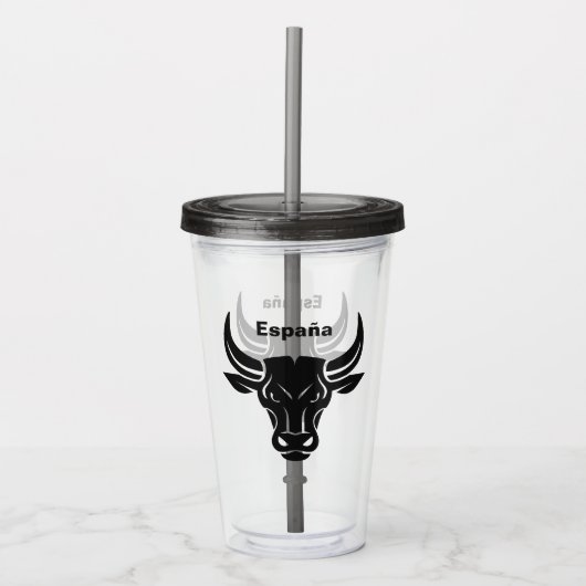 Aangepaste tekst gestyliseerde bull tumblers acryl drinkbeker (Voorkant)