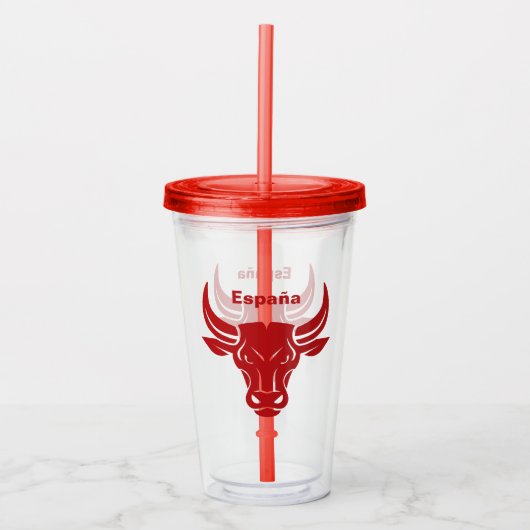 Aangepaste tekst gestyliseerde bull tumblers acryl drinkbeker (Voorkant)