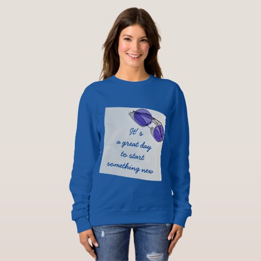 Aangepaste tekst Geweldige dag Begin iets nieuws Trui (Voorkant volledig)